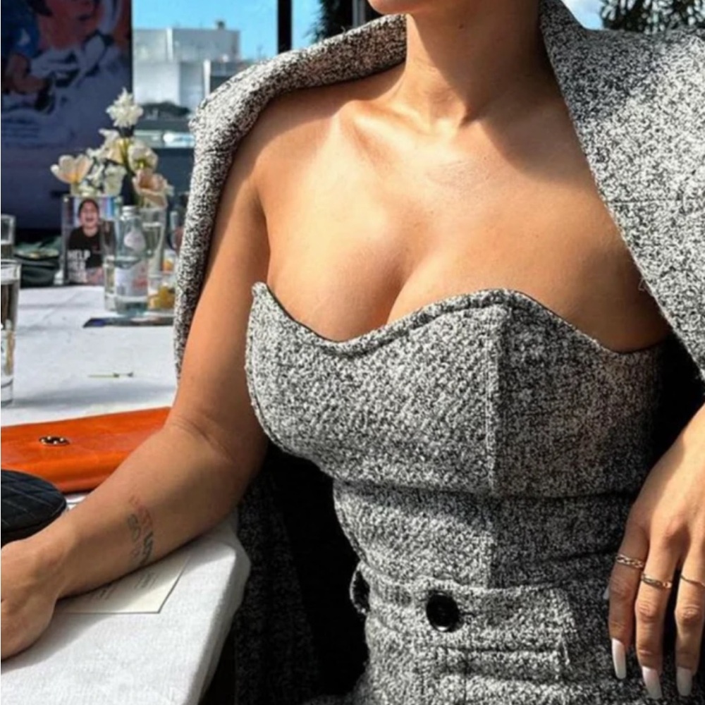 LT. GREY ALL YOU NEED TWEED CORSET